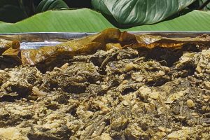 slippery cabbage with ngali nut